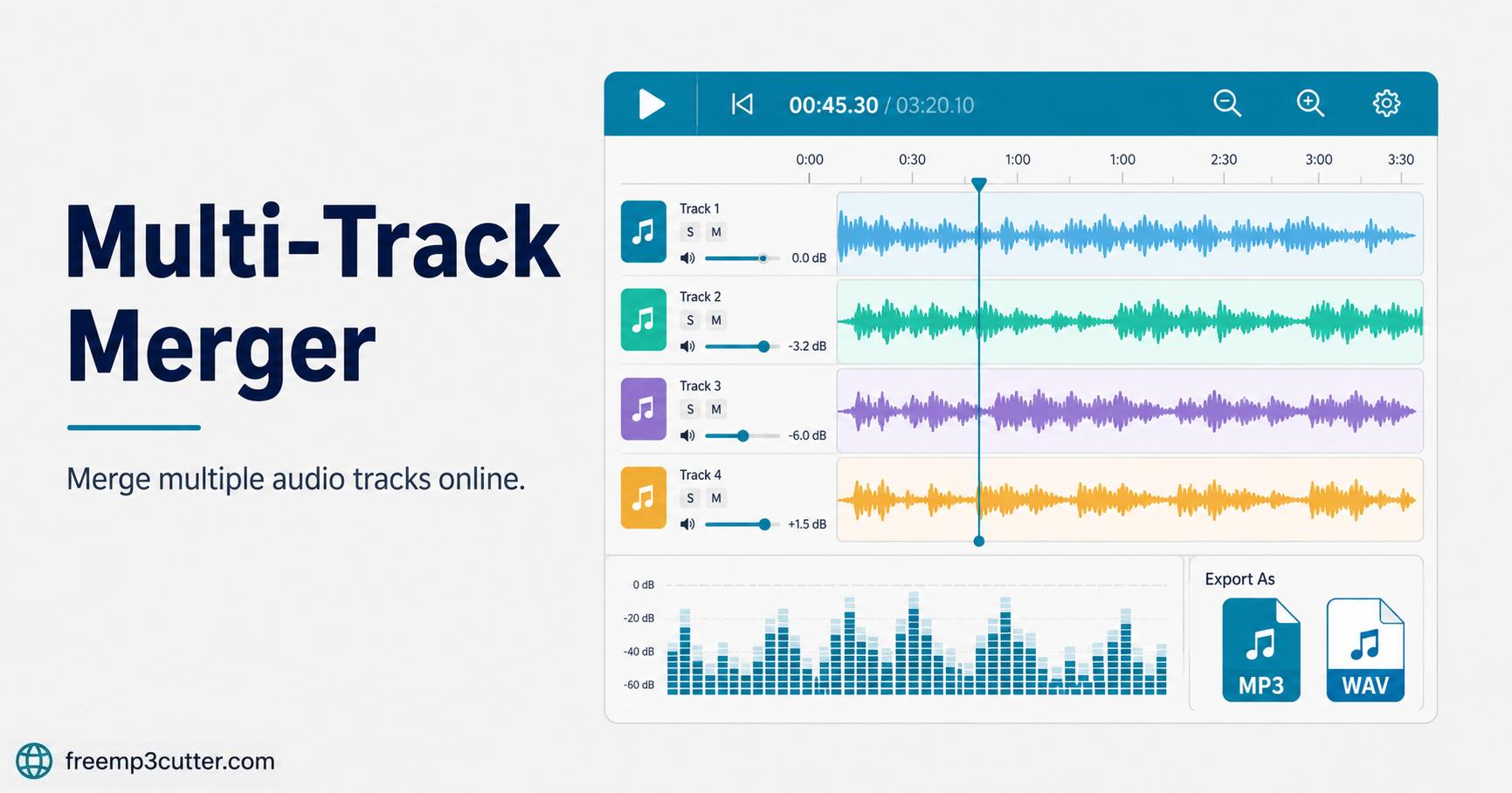 Multi-Track Audio Merger Online illustration